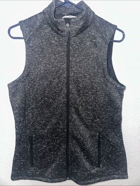 Port Authority Dark Heather Gray Sleeveless Full-Zip Mock Neck Vest